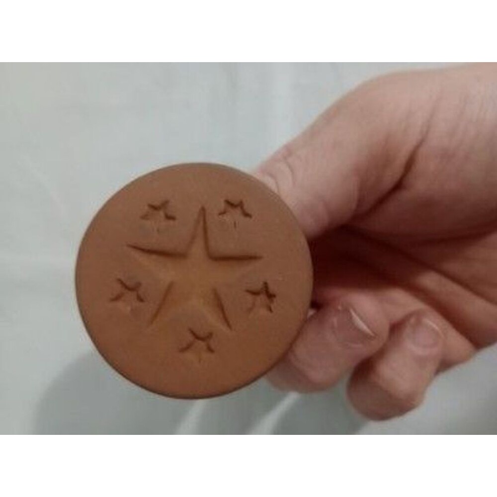 Rycraft Cookie Stamp 2"Round Star Terra Cotta